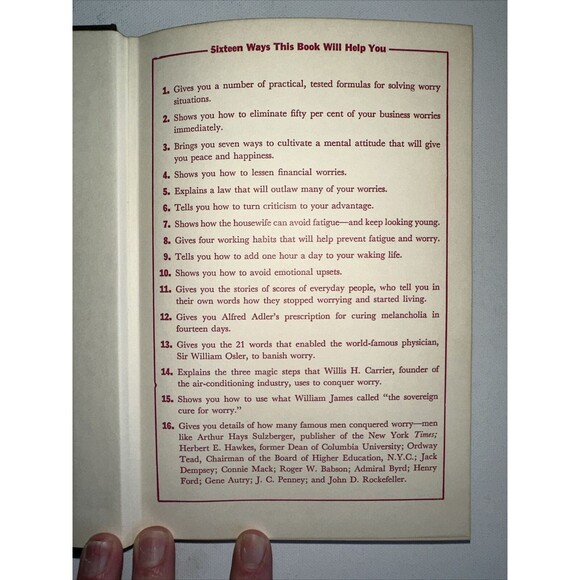 How to Stop Worrying and Start Living Dale Carnegie 48th Printing Hardcover - Picture 3 of 16